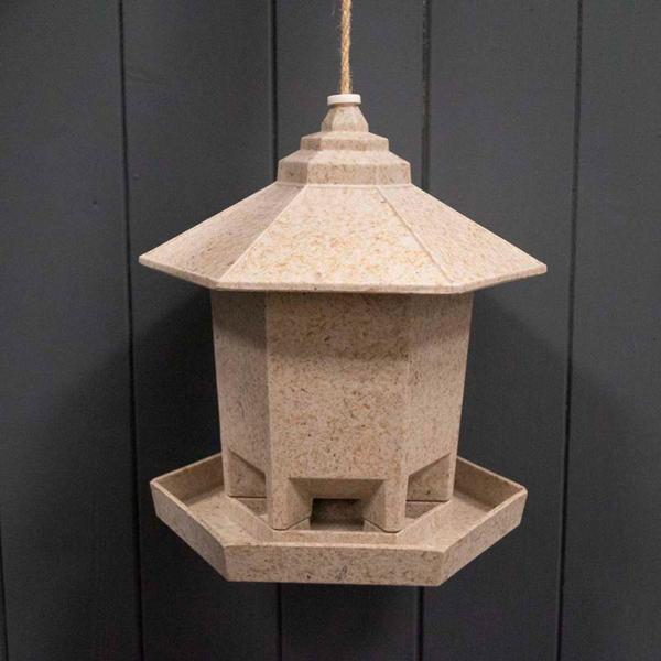 Earthy Deluxe Hexagonal Bird Feeder - Chaff