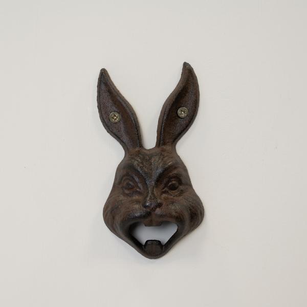 Cast Iron Traditional Style Fixed bottle Opener with Hare Decoration