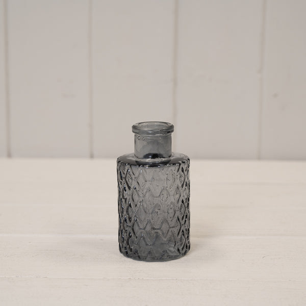 Cool Grey Mini Geometric Glass Bottle