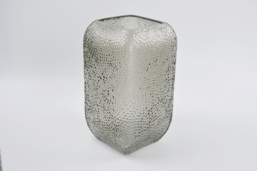 Smokey Brown Dimpled Square Vase