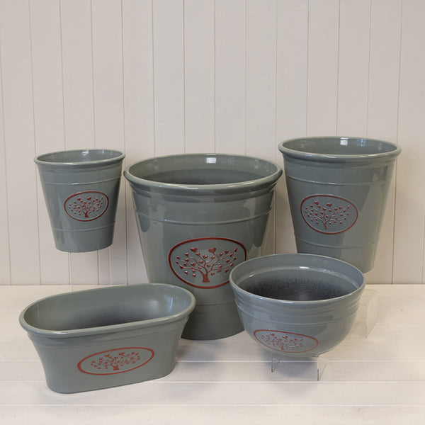 Grey Round Love Heart Tree Recycled Plastic Planter 13LTR