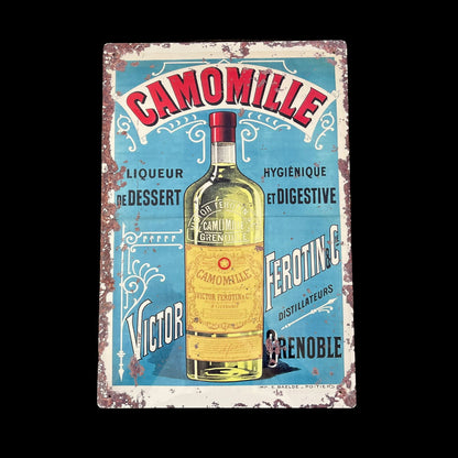 Vintage Metal Sign - Retro Advertising, Camomile Liqueur