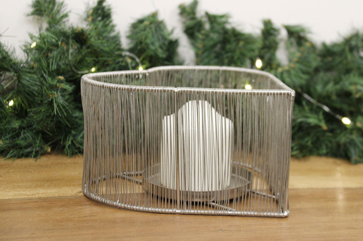 Silver Heart Tealight Holder