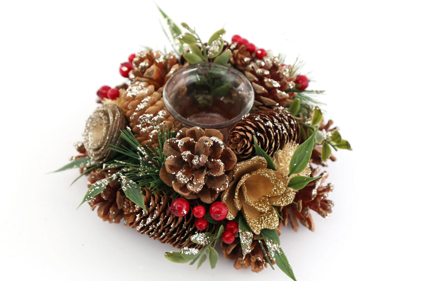 Fir Cone & Berry Botanical Tea Light Holder