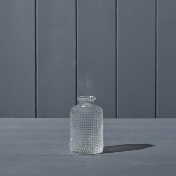 Clear Dimpled Glass Bottle D6.3 x H10cm