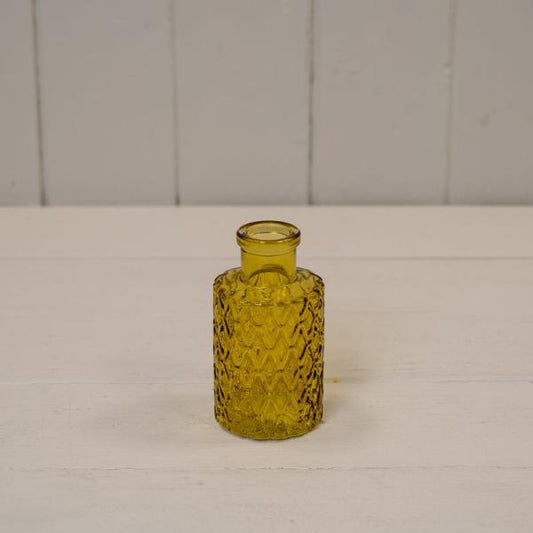 Yellow Geometric Glass Bottle D5 x H9.2cm  Weight-103g