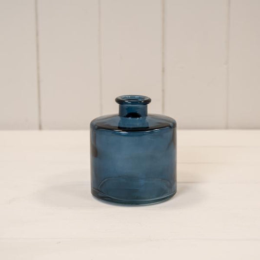 Blue Squat Glass Bottle D9 x H10.3cm  Weight-299g