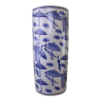 Umbrella Stand  Vintage Blue & White Umbrella Design