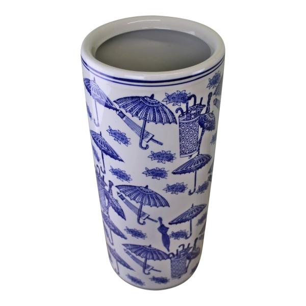 Umbrella Stand  Vintage Blue & White Umbrella Design