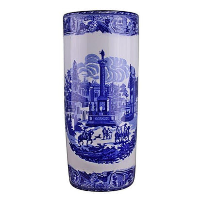 Umbrella Stand Vintage Blue & White Townscape Design