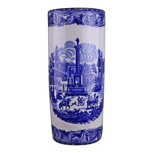 Umbrella Stand Vintage Blue & White Townscape Design