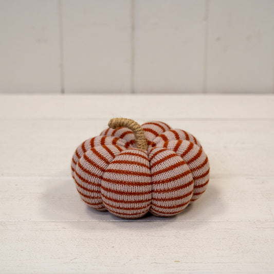 Red Striped Knitted Pumpkin