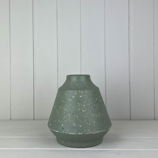 Earthy Sage Bamboo Terazzo Skandi Vase