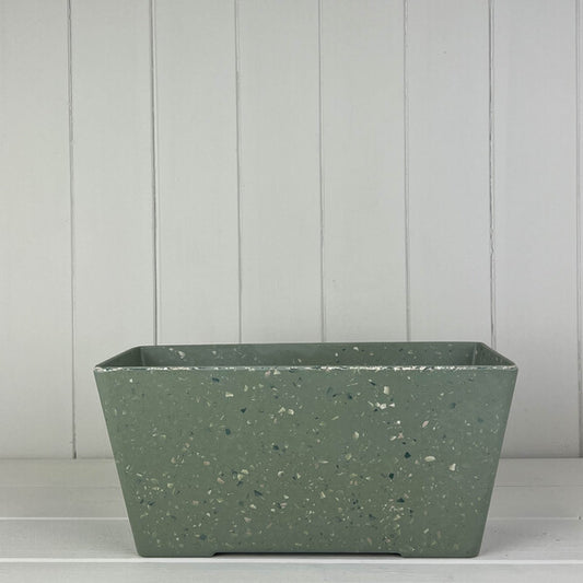 Earthy Sage Bamboo Terrazzo Windowsill Planter