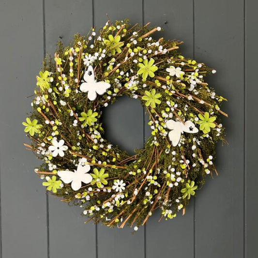 Twig Flower And Butterfly Wreath