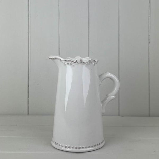 White Jug with Decorative Rim