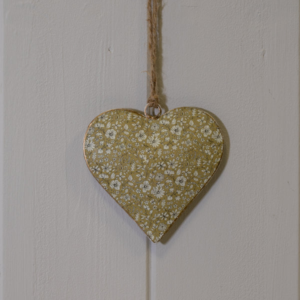 Light GreenÂ  Metal Hanging Heart 8cm