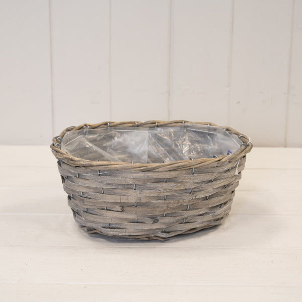 23 x 16cm Oval Greywashed Trough