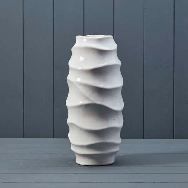 White Ceramic Vase (31cm)  TD(ext)9/(int)7 x BD9 x H31cm
