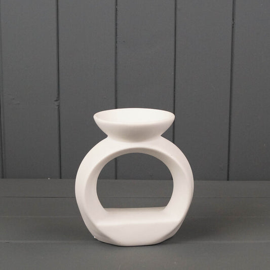 White Ceramic Wax/Oil Burner H13cm x W12.5cm