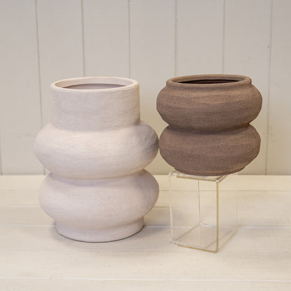 Brown textured Stone Sculptured Vase