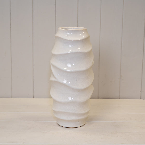 White Ceramic Vase (31cm)  TD(ext)9/(int)7 x BD9 x H31cm