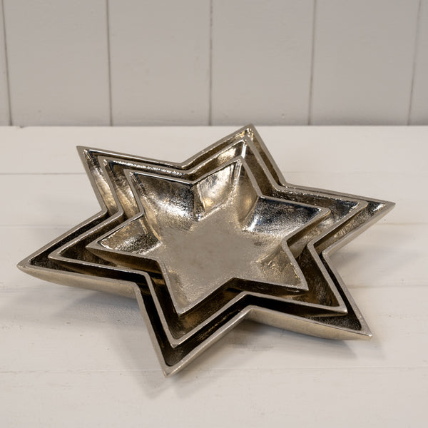 Silver Star Shape Plate 26x26x3cm Weight-376g