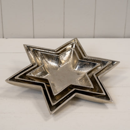 Silver Star Shape Plate 26x26x3cm Weight-376g