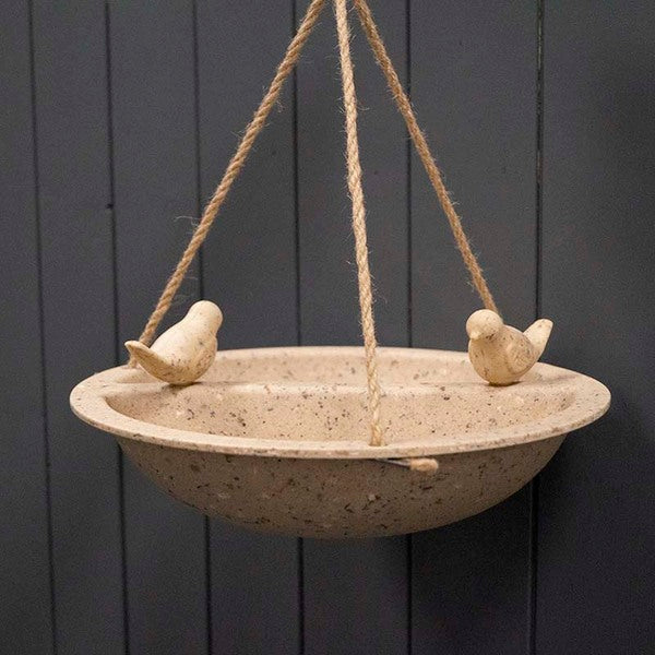 Earthy Coffee Husks Hanging Bird Bath and Feeder (27cm)