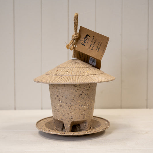 Earthy Deluxe Round Bird Feeder - Coffee Husks (21.8cm)