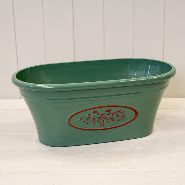 Green Round Love Heart Tree Trough Recycled Plastic Planter TD38x21cm 7.7LTR  Weight 436g